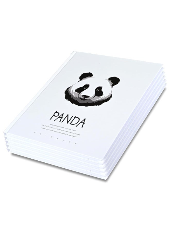 FIS® Hard Cover Notebook, Size 10"X8" Inches(254x203.2mm), 96 Sheets, 192 Pages, Single Line Ruling, White Paper, Packet of 5 Pieces, Panda Cover Design 7-FSNBHC1896-PAN7 - Image 1